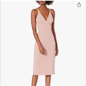 Dress The Population - Lyla Plunging Sleeveless Midi Sheath Dress